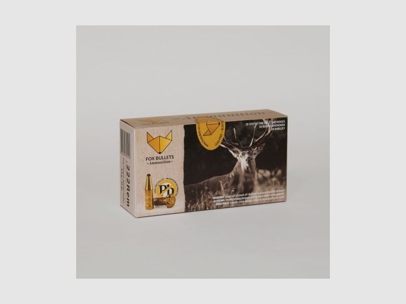 Fox Bullets Classic Hunter .222 Rem. 45GR / 2,9g bleifrei 20 Patronen, Bild 1 von 2