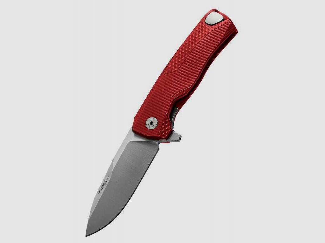 Lionsteel ROK Aluminium Taschenmesser, rot, satiniert