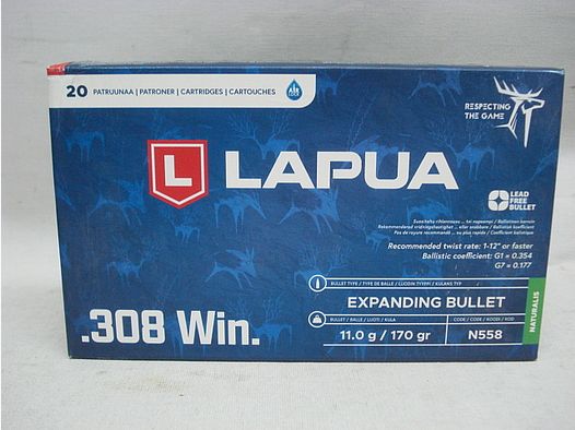 Lapua .308Win Naturalis 11.0g/ - 170gr (a20)