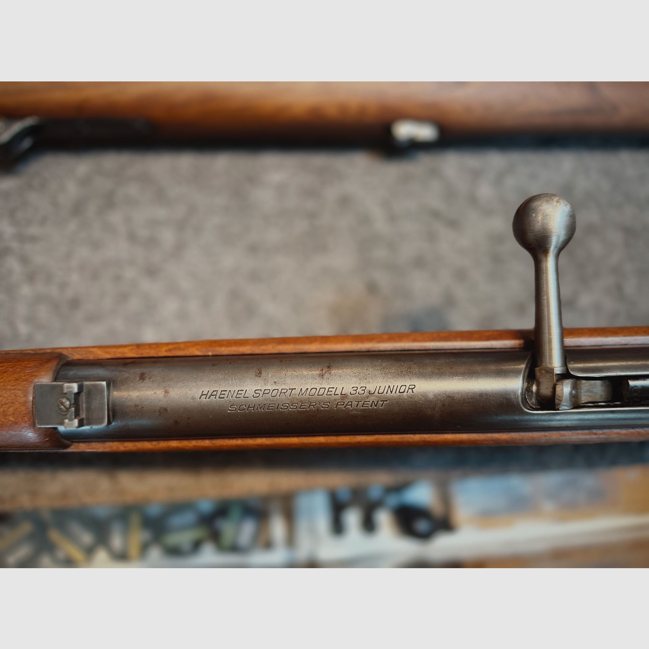 Conjunto de armas históricas – Suhl W625C (.22 l.r.) y 2× Haenel Sportmodell 33 Patente Schmeisser
