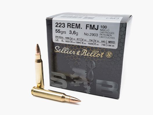 SELLIER & BELLOT .223 Rem. FMJ BT 55grs.