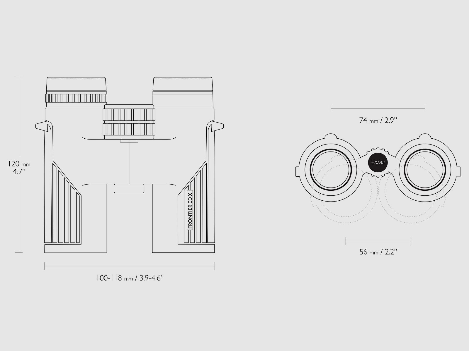 Hawke 38406 FERNGLÄSER FRONTIER ED X 8X32 GRAU