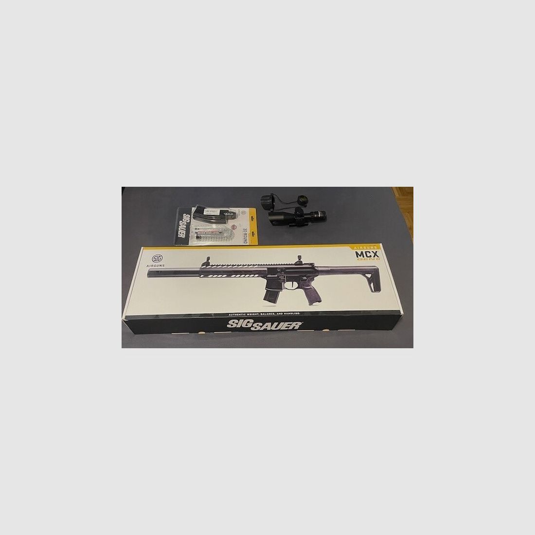 Sig Sauer MCX GEN 2 + Zubehör + 5x 88 gr. CO2 Kartuschen