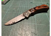 Cuchillo de bolsillo Herbertz Damast nº 504 – 49 capas – Carrillos decorados (incl. embalaje original)
