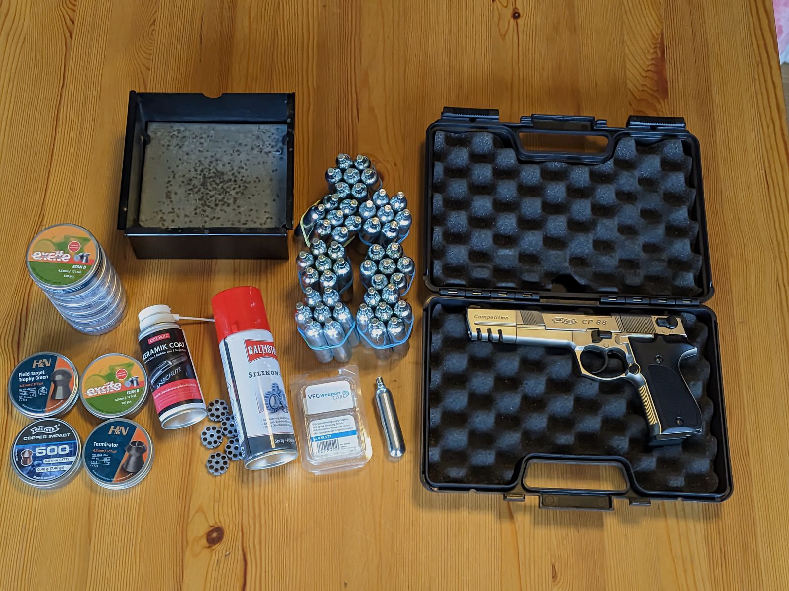 Walther CP88 Competition, vernickelt. Inkl. viel Zubehör!