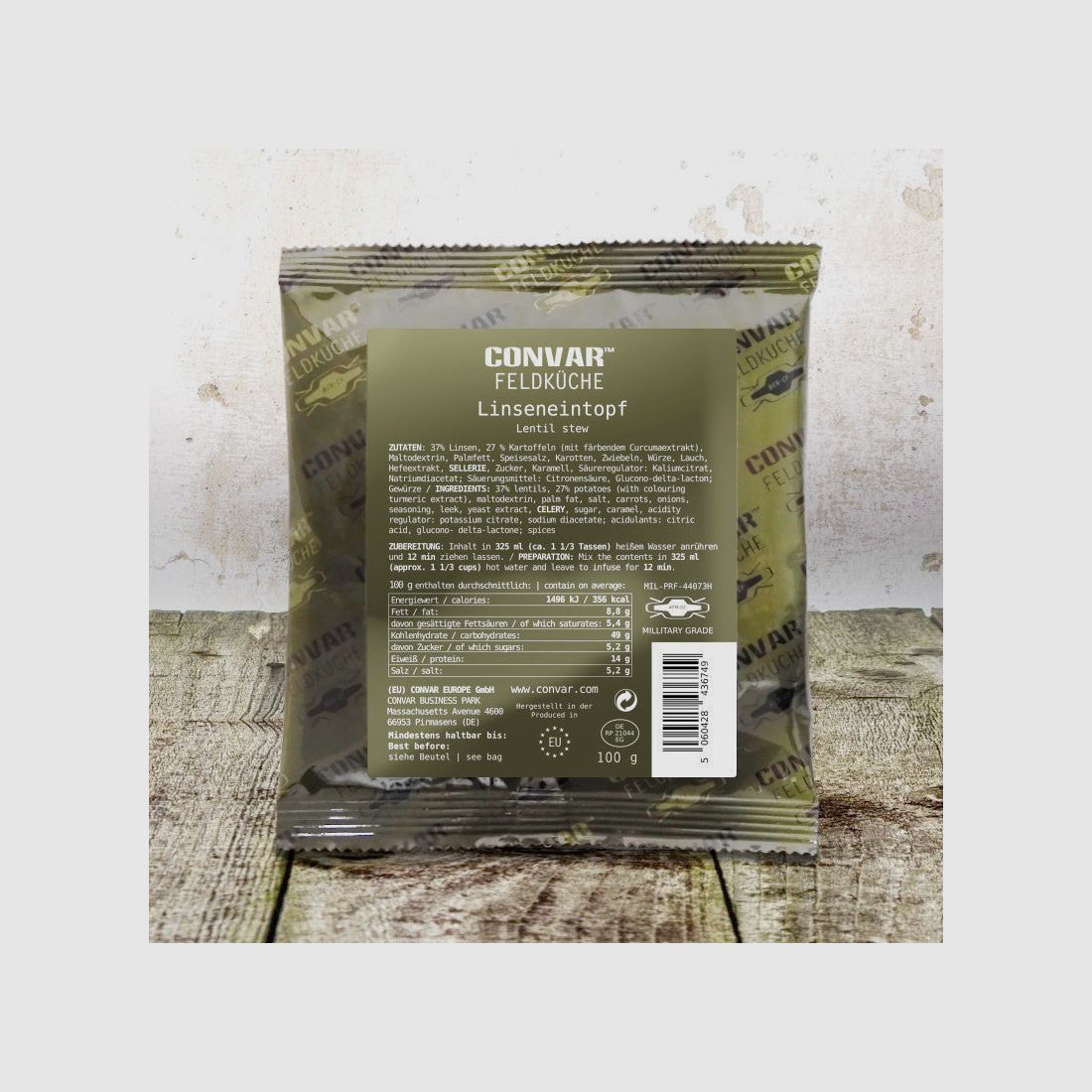 Convar-7 Feldküche Flex gefriergetrocknet Linseneintopf