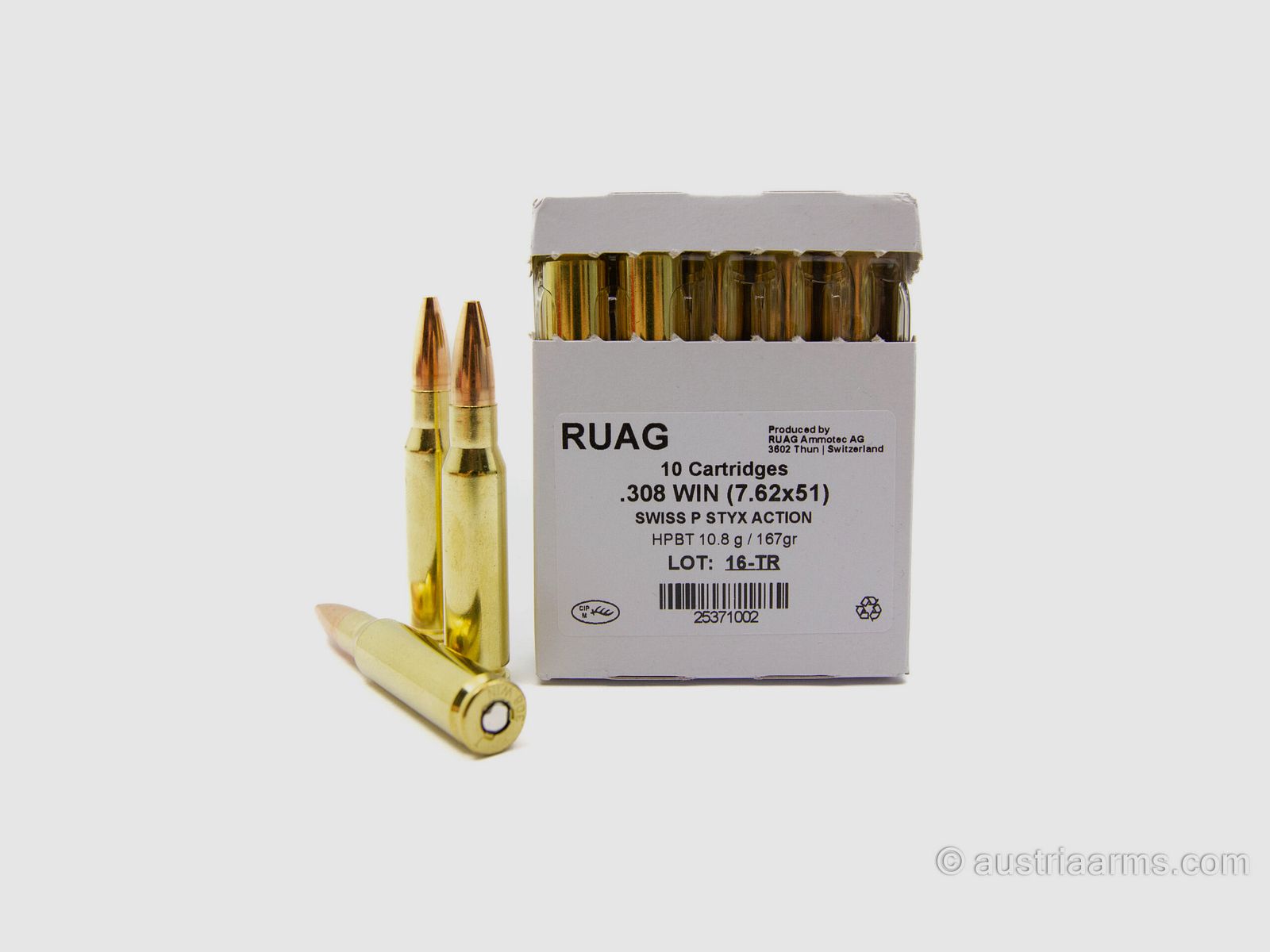 Ruag Swiss P .308 Win Styx Action 10 Stk. JHP 167grs – Teilmantel, Bild 2 von 2