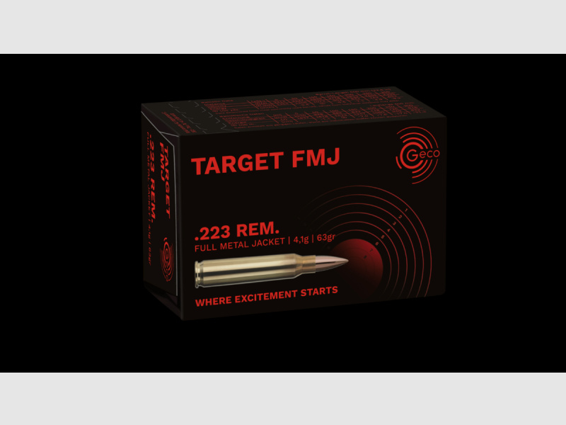 GECO .223 Rem. TARGET FMJ 4,1g / 63gr. 50 Patronen