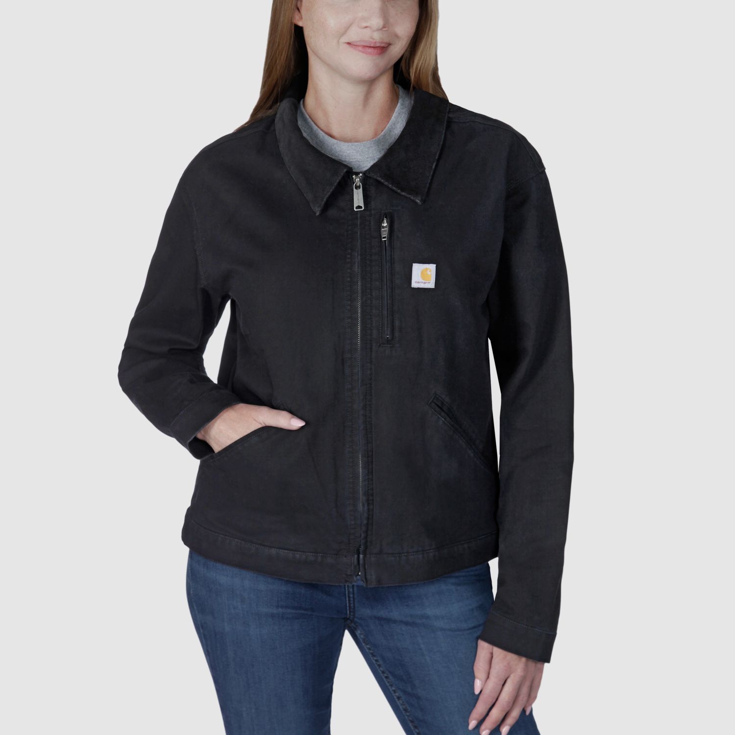 Carhartt Relaxed Fit Canvas Detroit Jacke, Damen, Black, XS