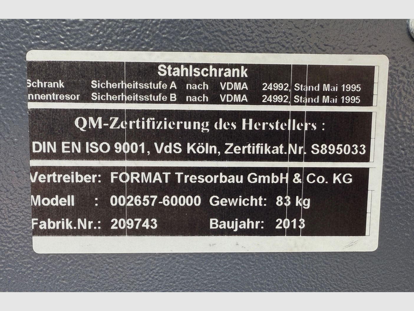 FORMAT Waffenschrank / Munitionsschrank / Sportschütze Jäge