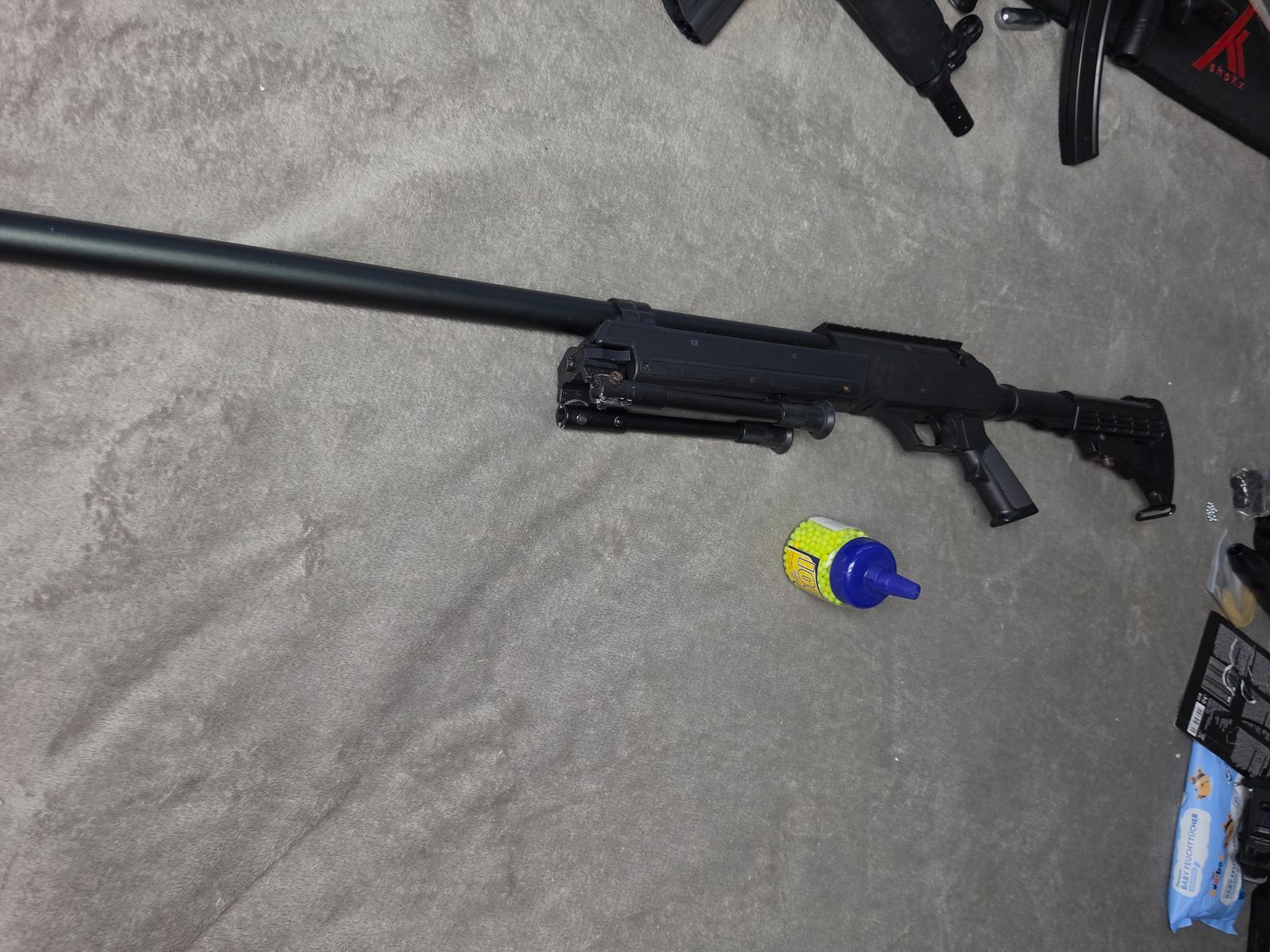 Rifle de francotirador / Sniper-Rifle Softair con bípode y munición BB, imagen 5 de 6