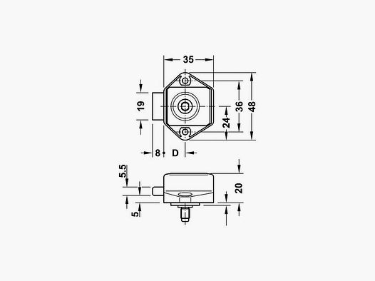 Screw-on Bolt Lock Push-Lock Mini, silver