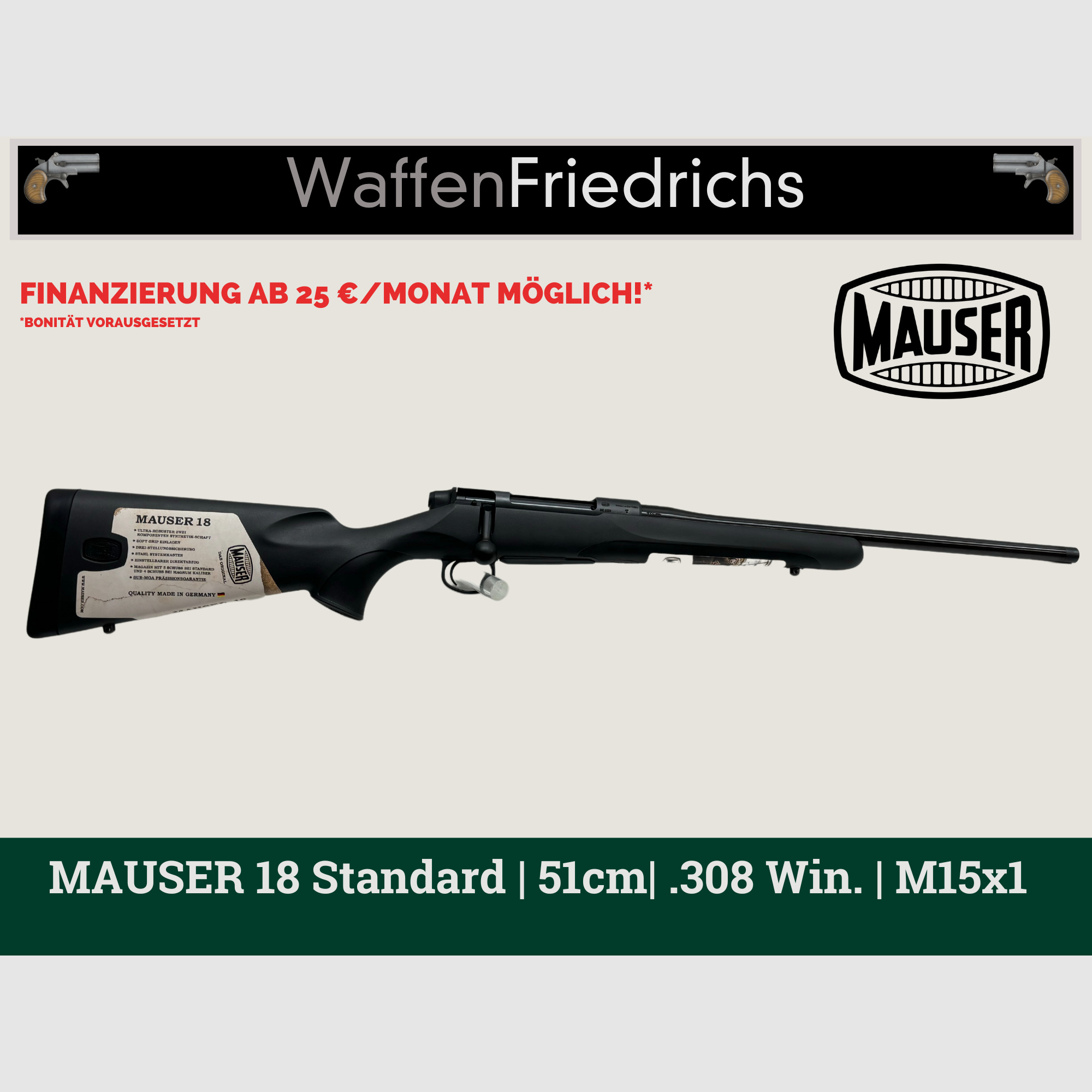 Mauser 18 Standard | 51cm | M15x1 - WaffenFriedrichs