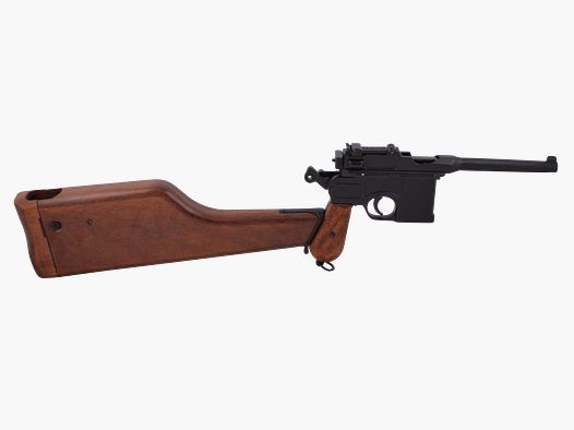 Dekowaffe Mauser C96 mit Anschlagholzschaft