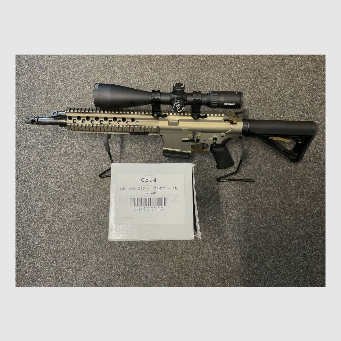 Waffen Burk BR10 308Win 12,5Zoll mit Nightforce Optik 4-14X56 4A