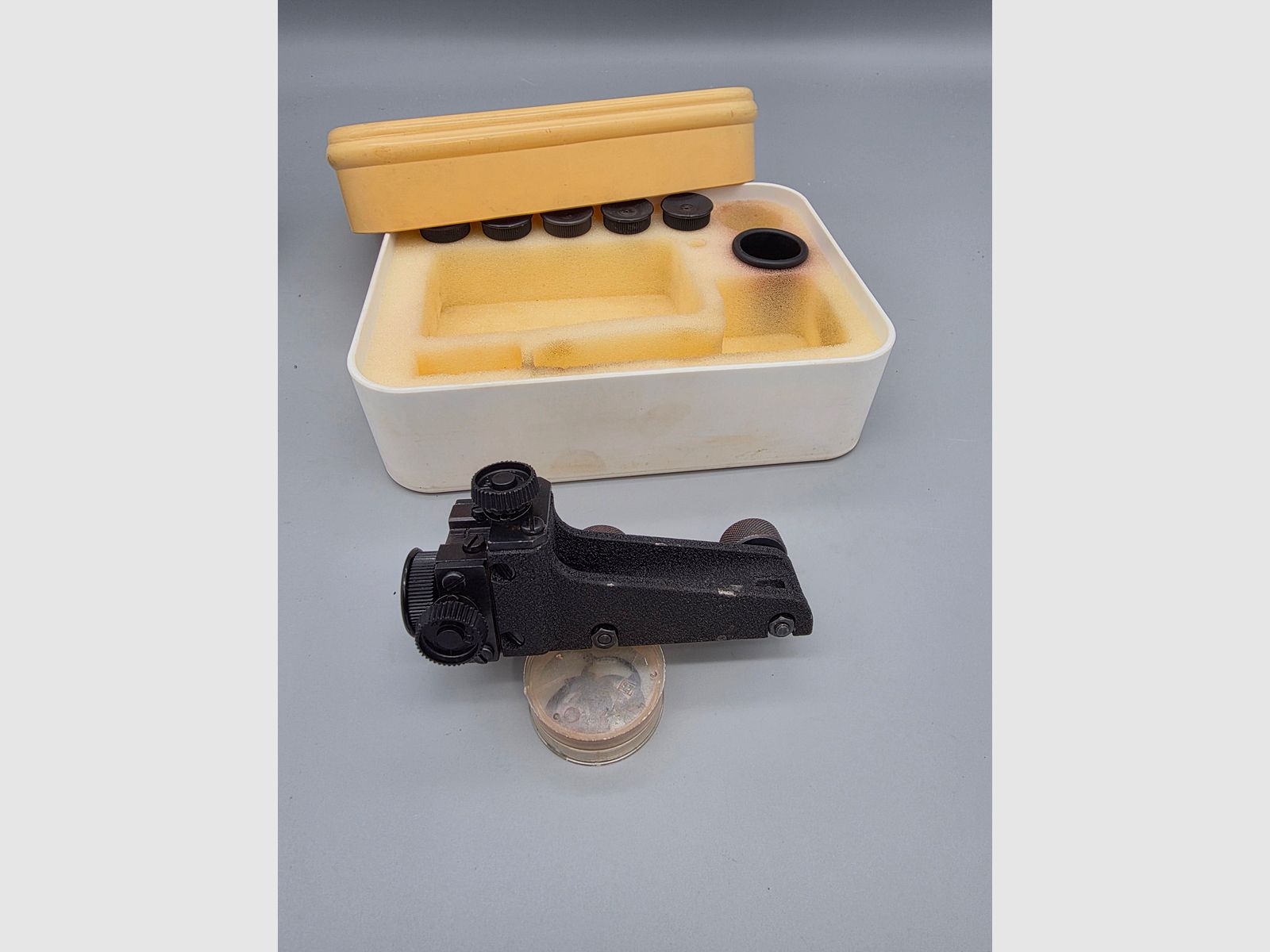 Sehr schöner Diopter Haenel mit Zubehör in der original Box Suhl Mod. 312