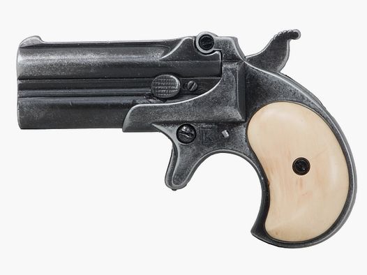 Deko Pistole Kolser Derringer 95 USA 1866 Kaliber .41 antikschwarz Griffschalen in Elfenbeinoptik