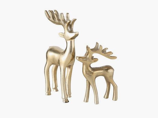 LivingActive Taisto Figura Ciervo Oro Set de 2 piezas