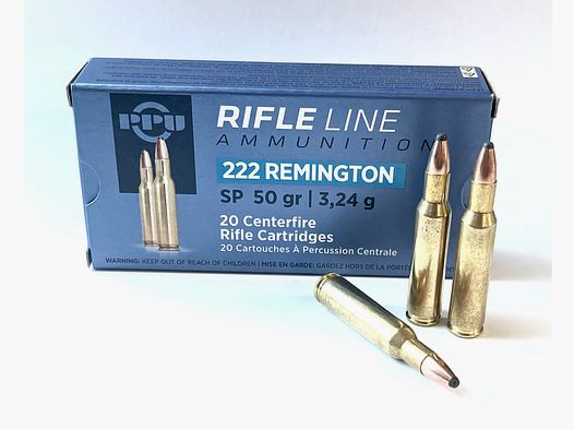 PPU naboje .222 Rem. 3,24g 50grs SP 20 sztuk