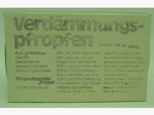 Verdämmungspfropfen .36 - a250, Fiz/gefettet