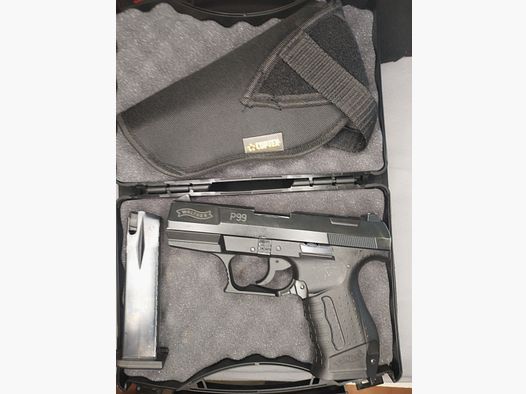Walther P99 Schreckschuss Pistool 9mm P.A.K. (PTB 762) P 99 met Coptex Holster