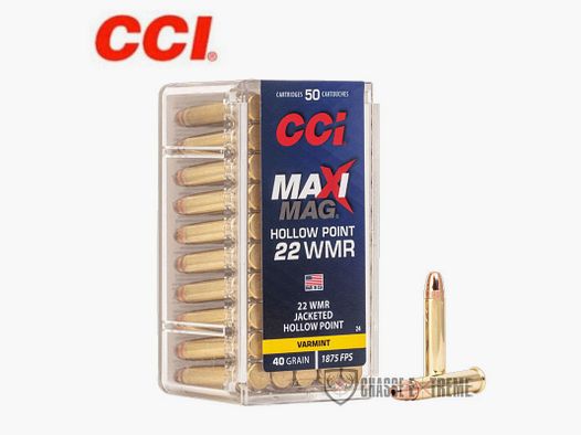 50 cartucce CCI Maxi Mag cal. 22 Wmr 40Gr JHP