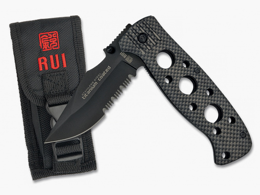 RUI taktisches Taschenmesser Titan beschichtet mit Etui