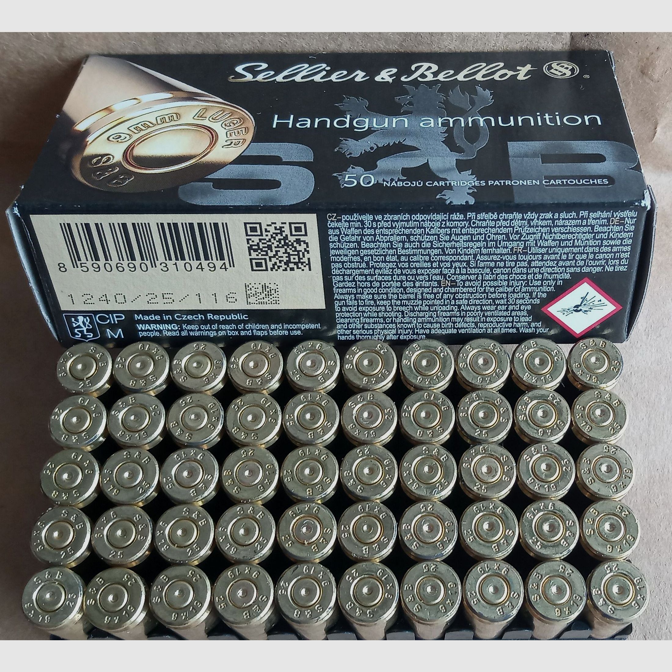 Cartuchos 9mm Luger S&B 9x19 mm °°°°°°°°°°°°°°°°°°°°°°°°°°°°°°