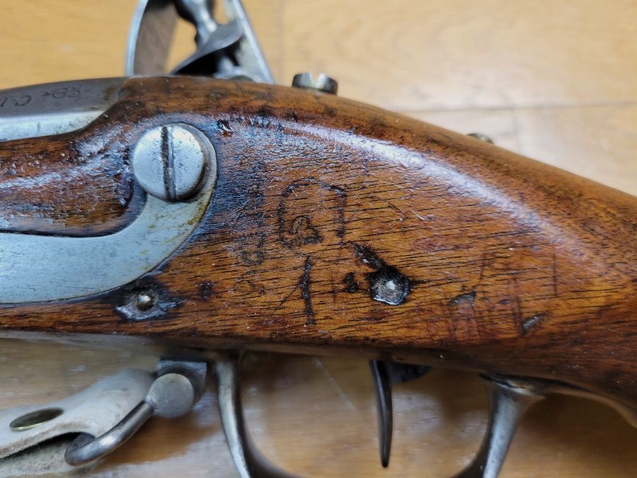 Bardzo dobry karabin 1777 zmodyfikowany AN IX – Cesarska Manufaktura w St Étienne – Rok 1810 – bardzo jednorodny – Pasek i bagnet – Doskonały stan!, zdjęcie 10 z 29