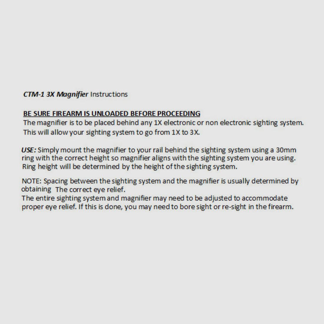 Sun Optics USA Magnifier 3x with Mounting Ring