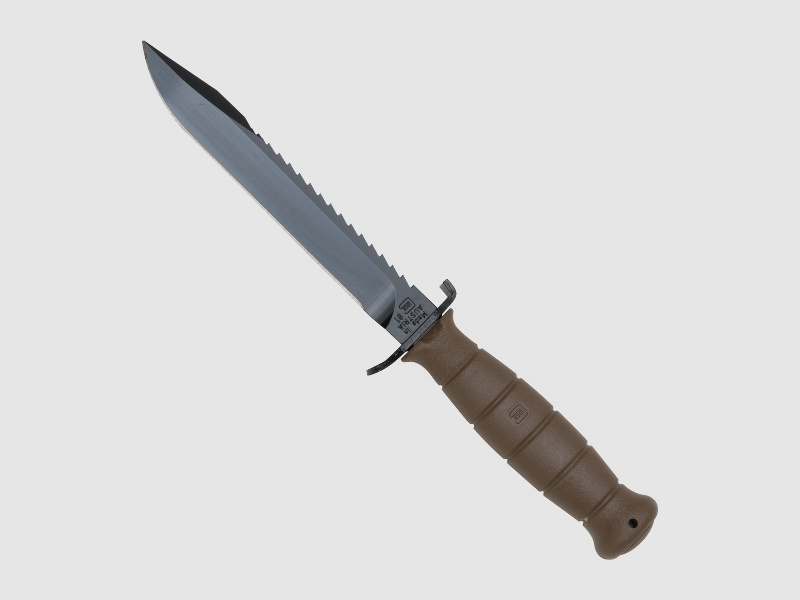 Cuchillo de campo Glock con sierra - marrón tierra oscuro