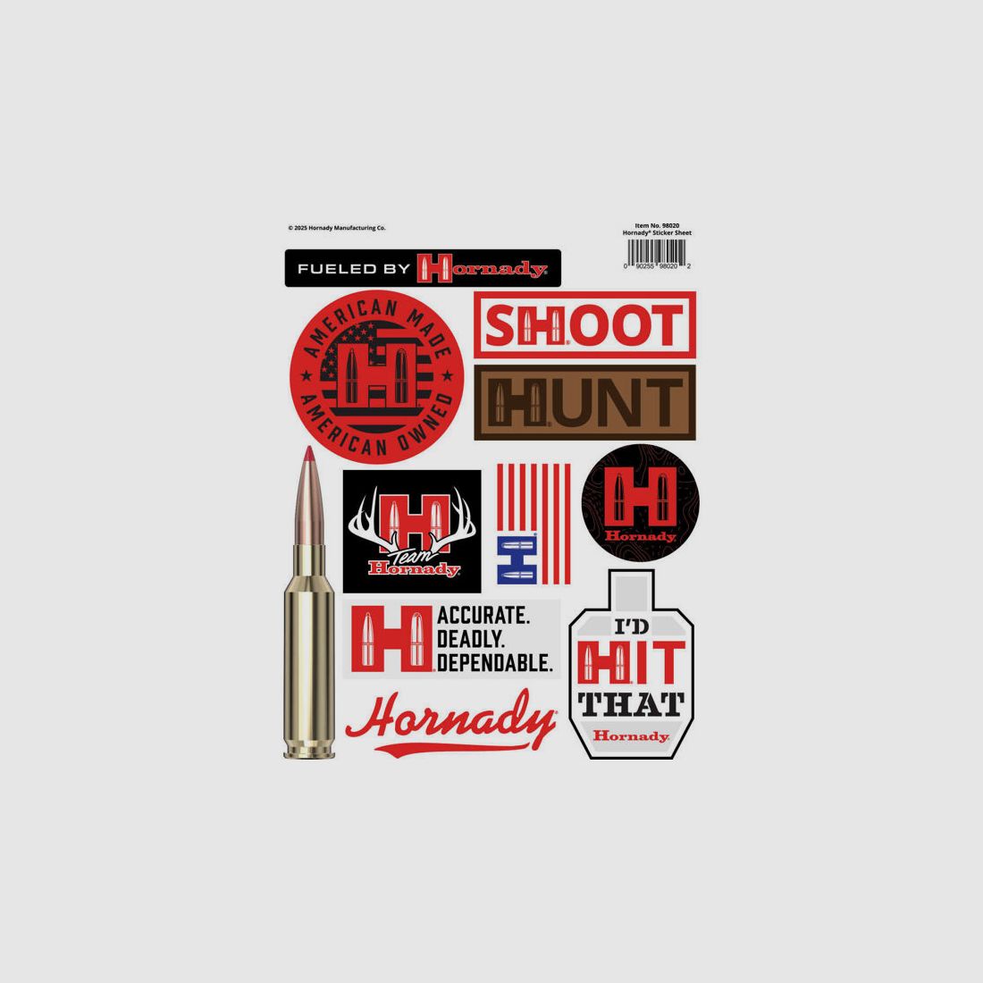 Hornady Sticker Sheet American Made American Owned #98020