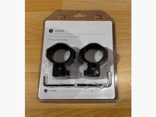 Hawke 24110 taktische Ringmontagen Alu 34 mm 9-11mm Schiene hoch Höhe 60mm