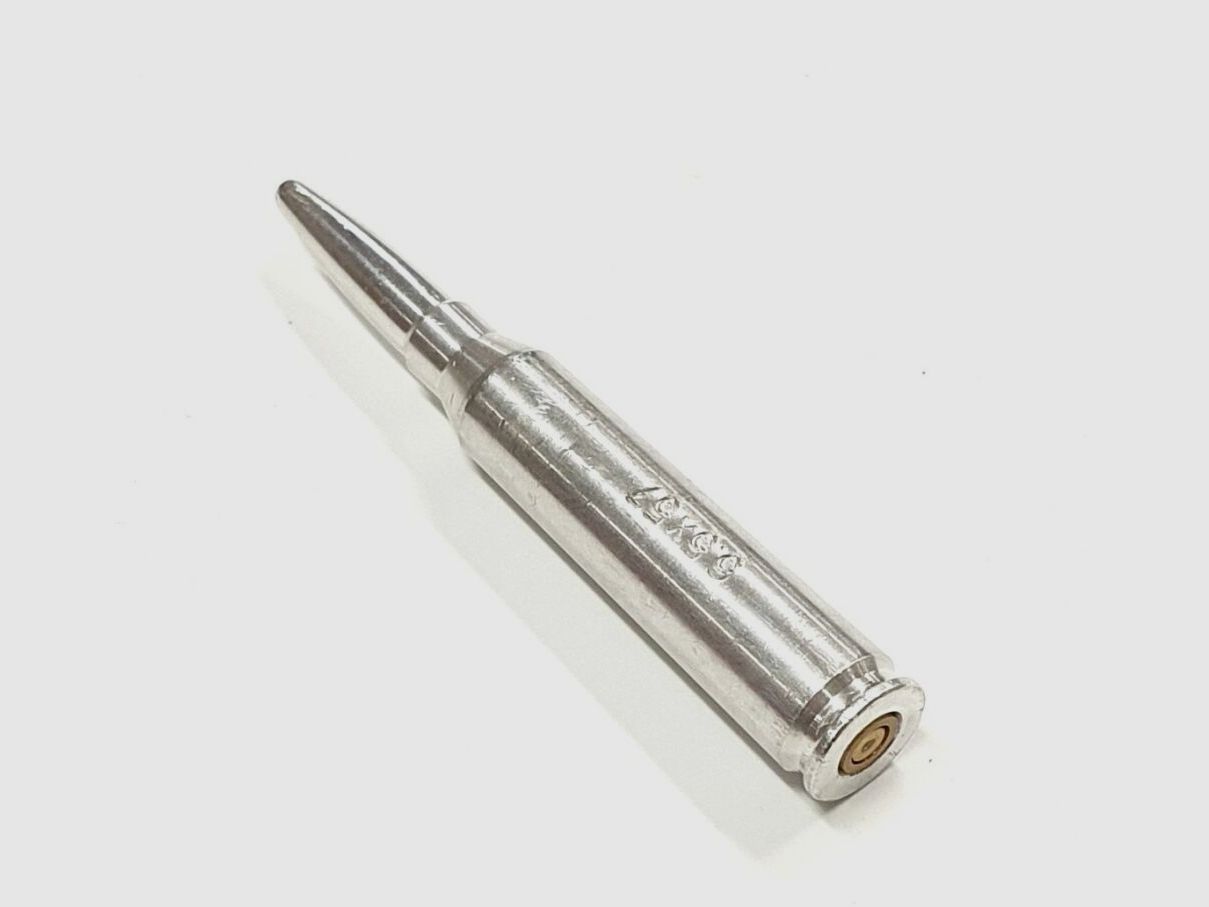 6.5x57 blank cartridge 3 pieces, chrome