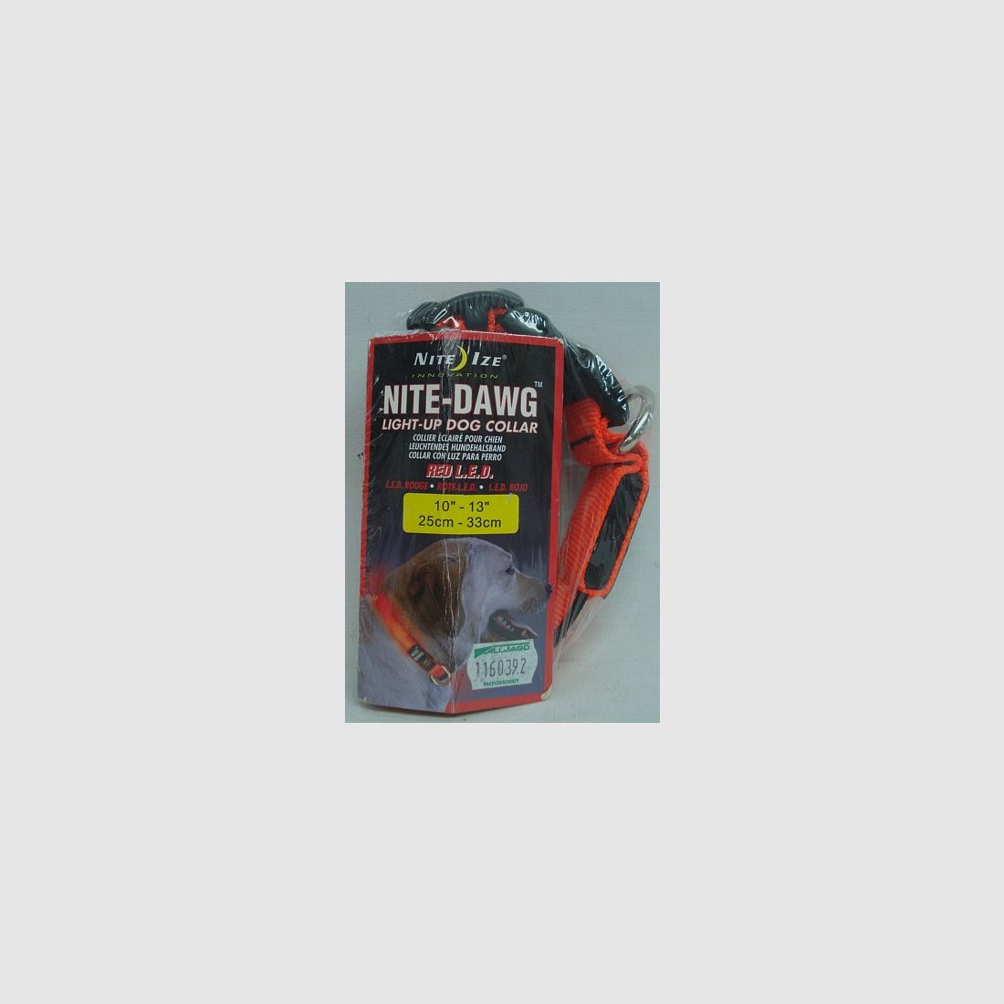 NiteIze Halsband orange - mit rotem LED, Gr. 25-33cm