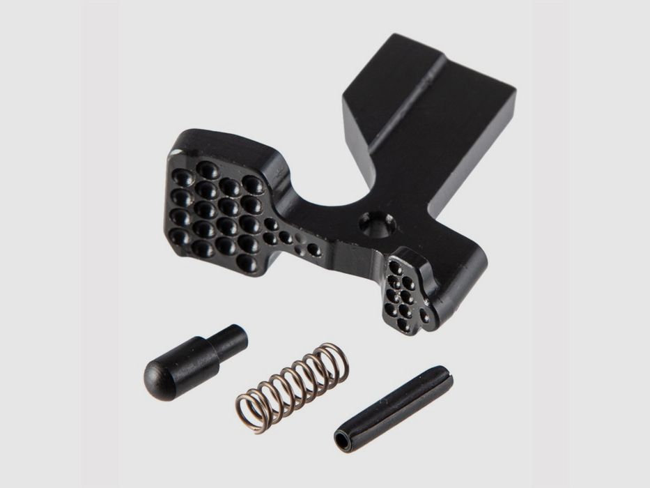 FORWARD CONTROLS DESIGN 5.56MM FORWARD CONTROLS DESIGN AR-15 ABC/R V3 BOLT CATCH DIMPLED BLACK, image 1 of 4