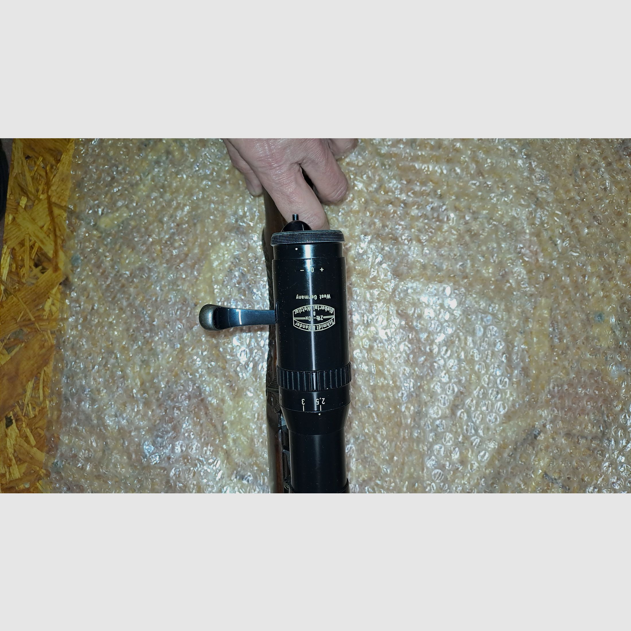 Repeater rifle STEYR MANNLICHER SL caliber .222 Rem. with scope Schmidt & Bender 2.5-10x