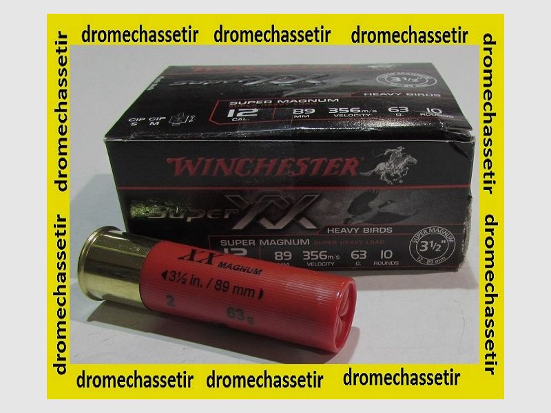 Box mit 10 Patronen Winchester XX Super Magnum Kal. 12/89, Schrotpatrone, 63 Gramm Bleischrot 2