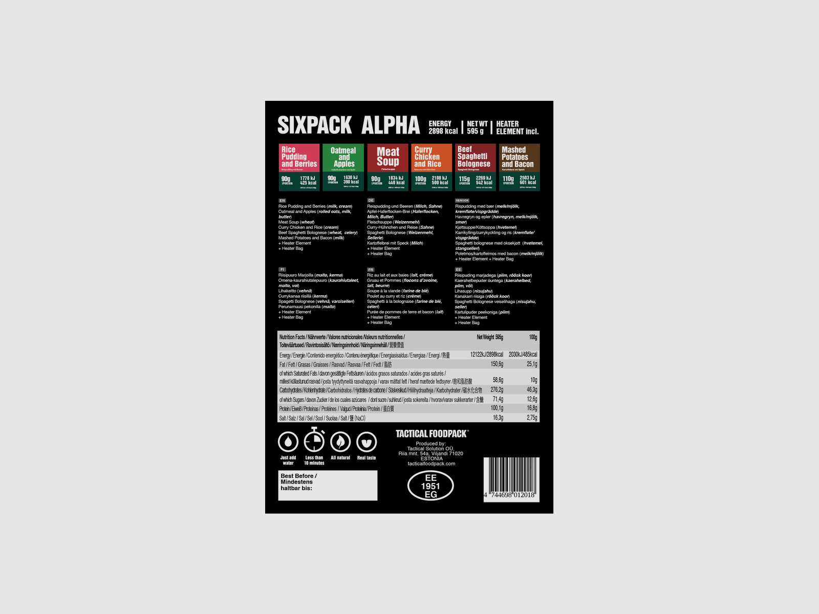 TACTICAL FOODPACK Sixpack ALPHA 595g