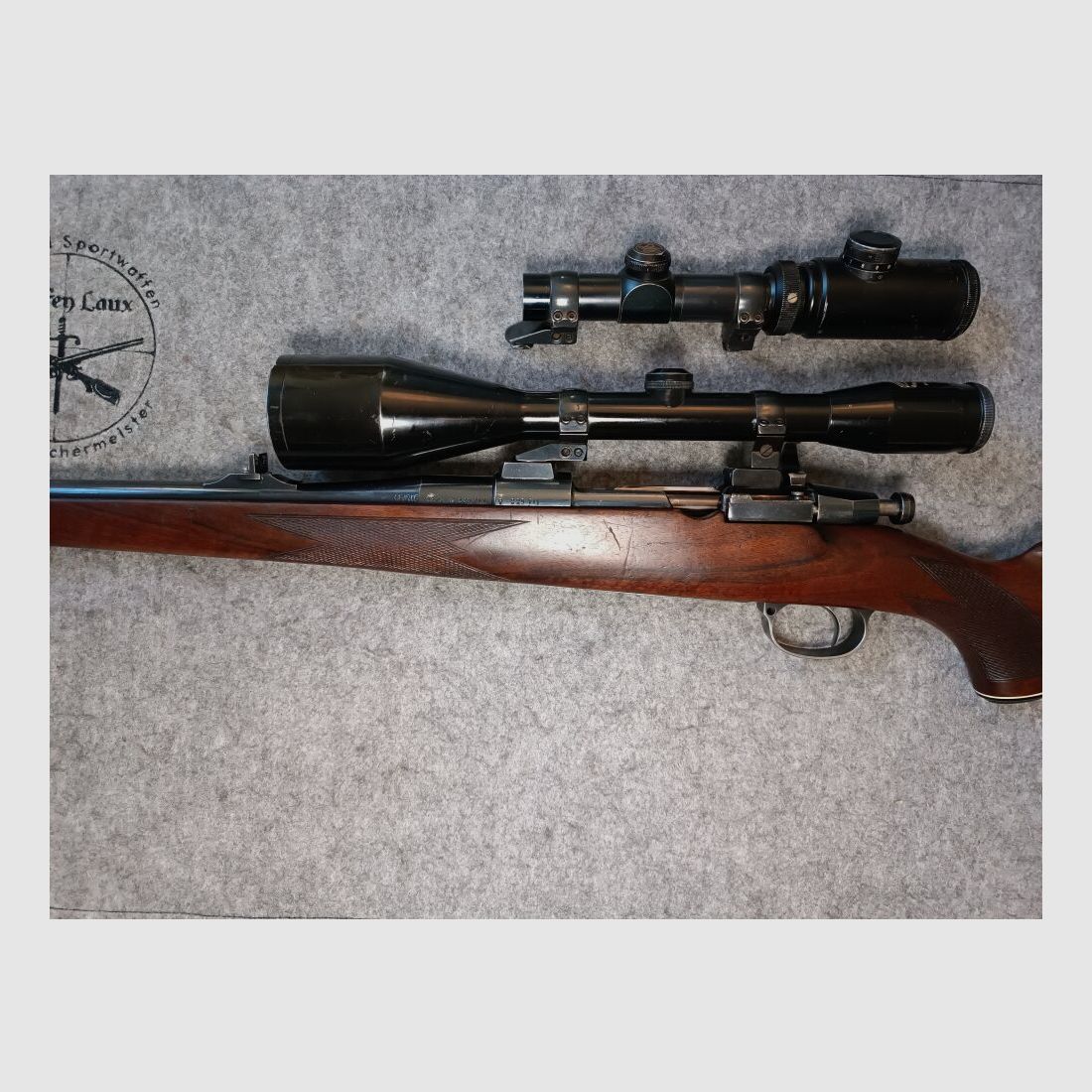 Frankonia Würzburg 98er Stutzen with two scopes + manual safety + set trigger