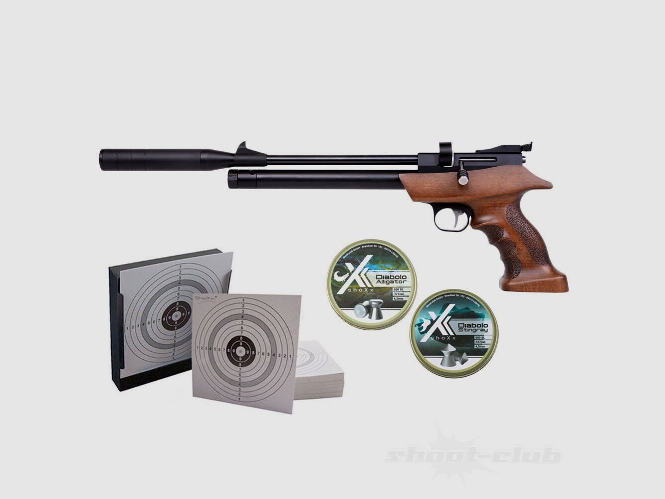 Diana Bandit Gen 2 Pressluftpistole 4,5mm Diabolos Kugelfang Set
