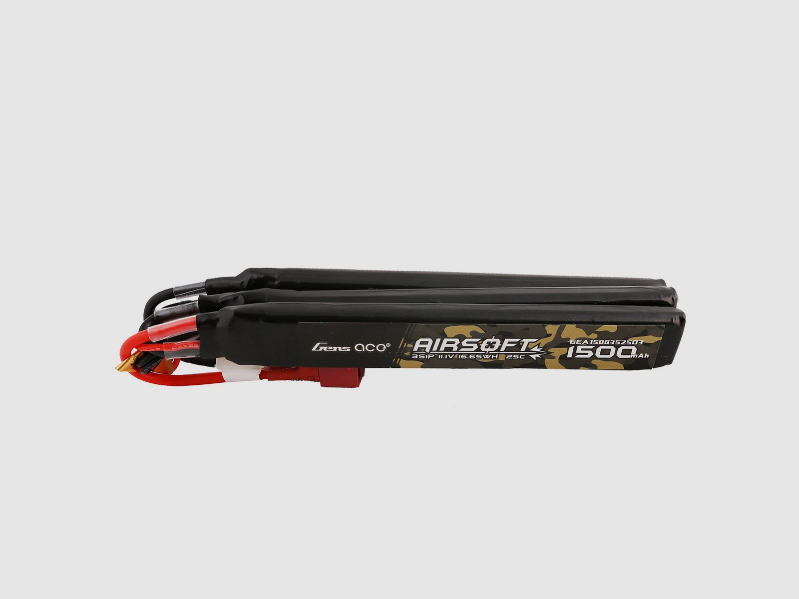 GensAce 25C 1500mAh 3S1P 11.1V, Tripple-Sticktype mit T-Stecker