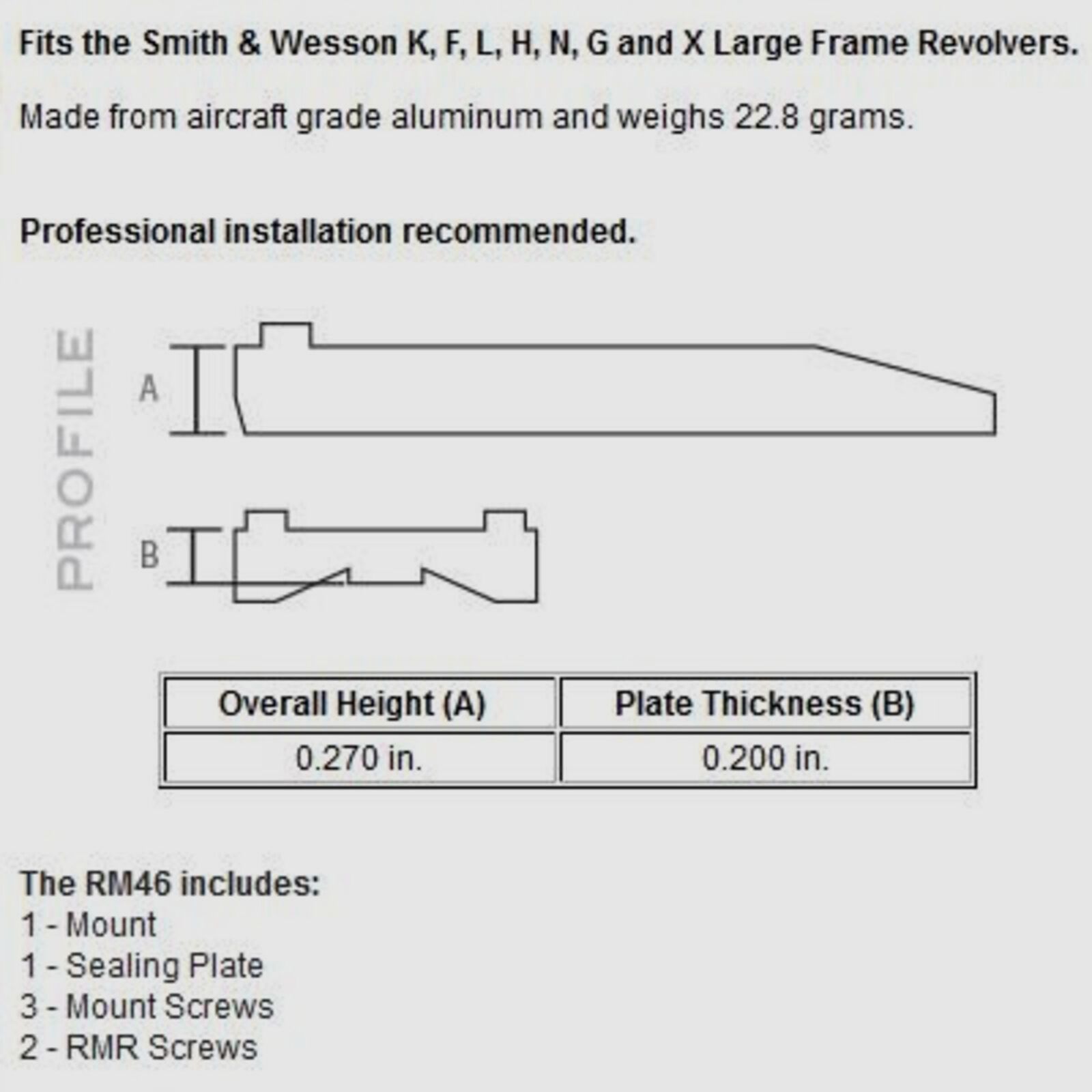 Trijicon RMR/SRO Mount S&W Revolver