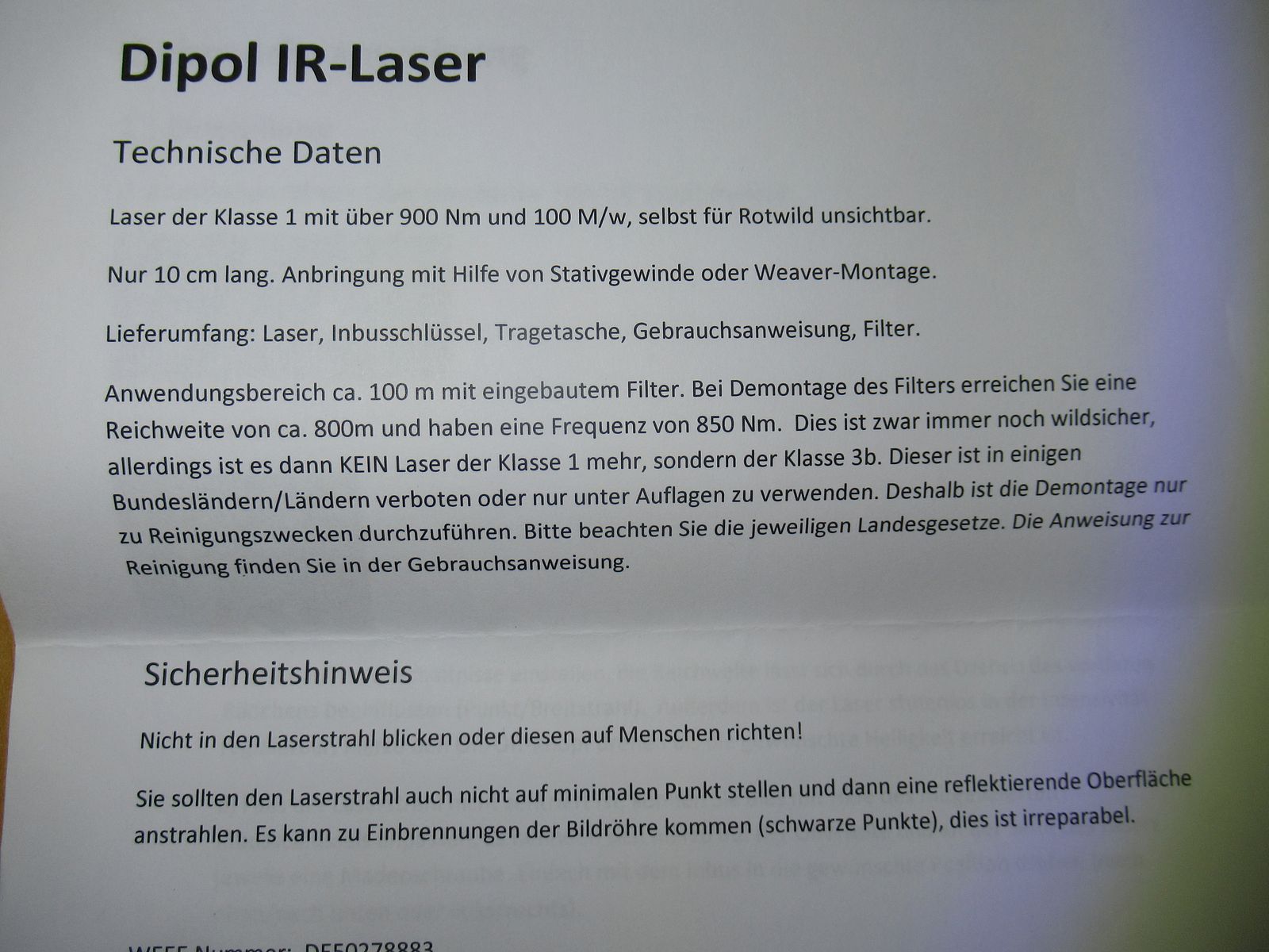 Dispositivo di visione notturna LYNX 1x53 con tubo Photonis e laser IR !! TOP !!!