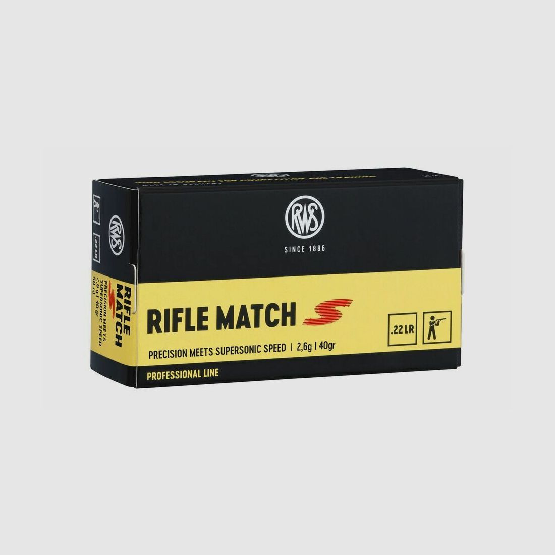 RWS Rifle Match S 2,6g/40grs .22lr, image 1 sur 2