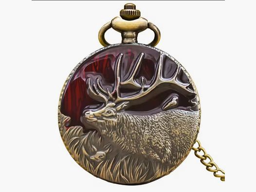 Taschenuhr mit Jagdmotiv 
