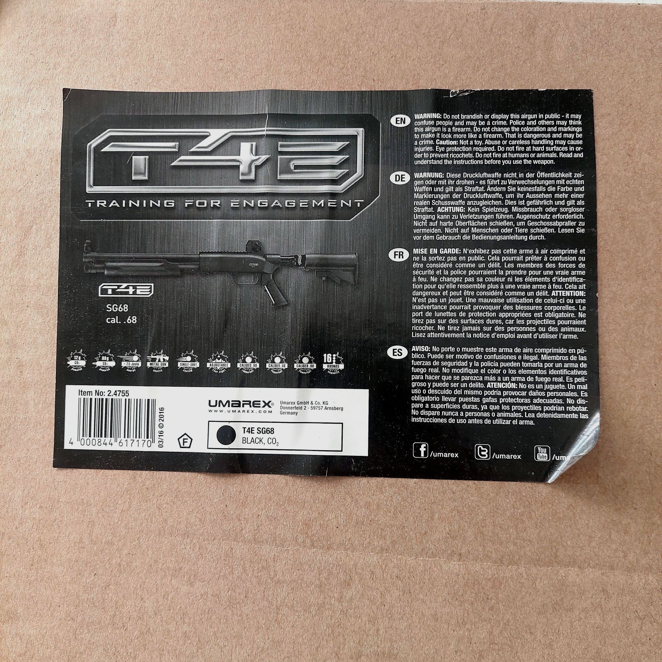 Umarex T4E SG68 RAM-Waffe (Real Action Marker) CA. 68