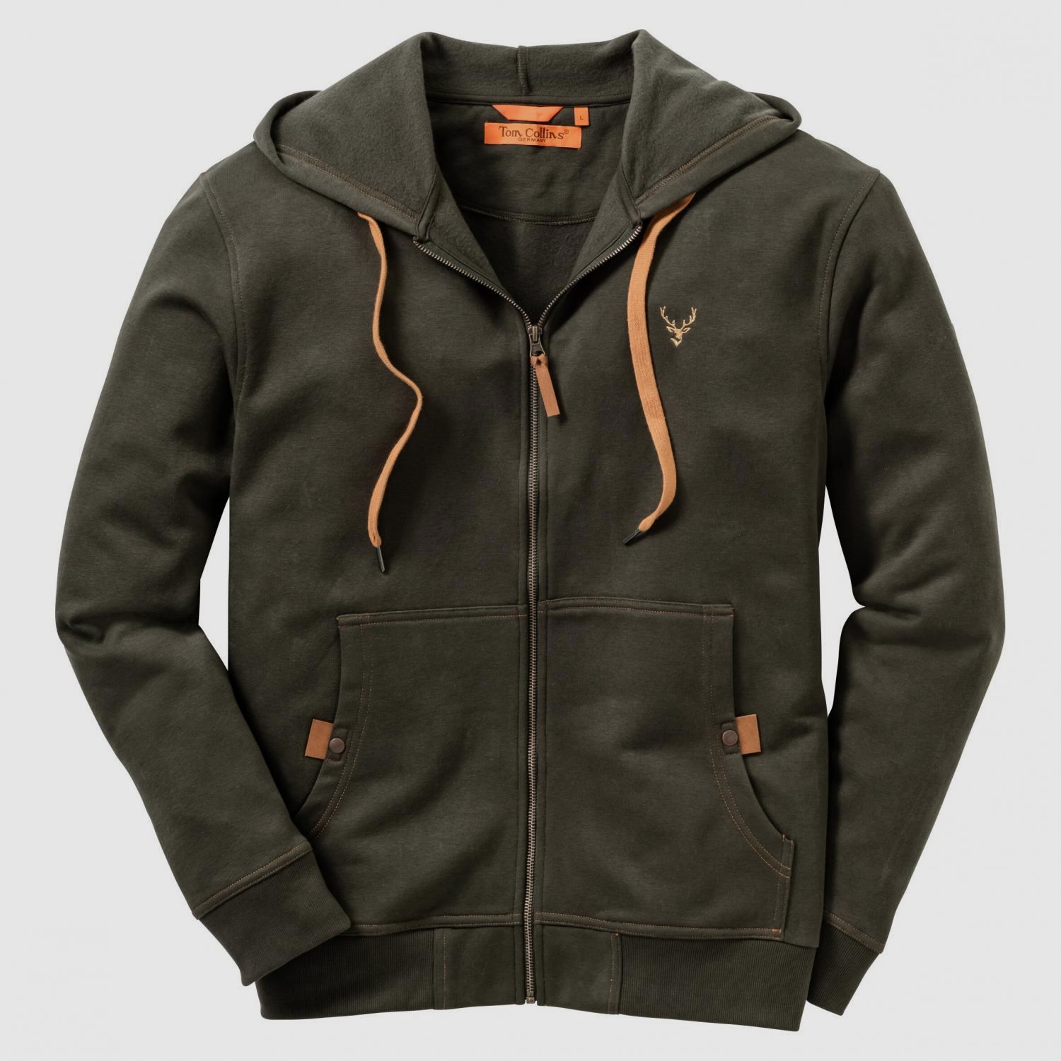 Zawul Sweatshirtjacke 1/1 Arm Herren (Trachtengrün)