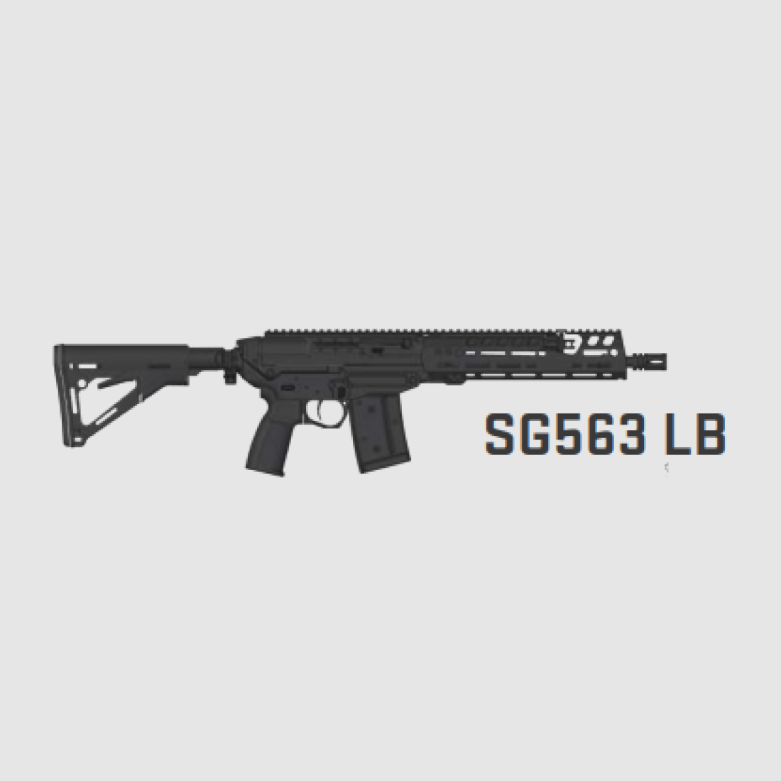 SIG SAUER SG563 LB, 12“ Lauf, 7“ Drall, Kaliber 5.56 x 45mm inkl. STANAG Adapter, Magazin (30), Koffer Länge < 60cm