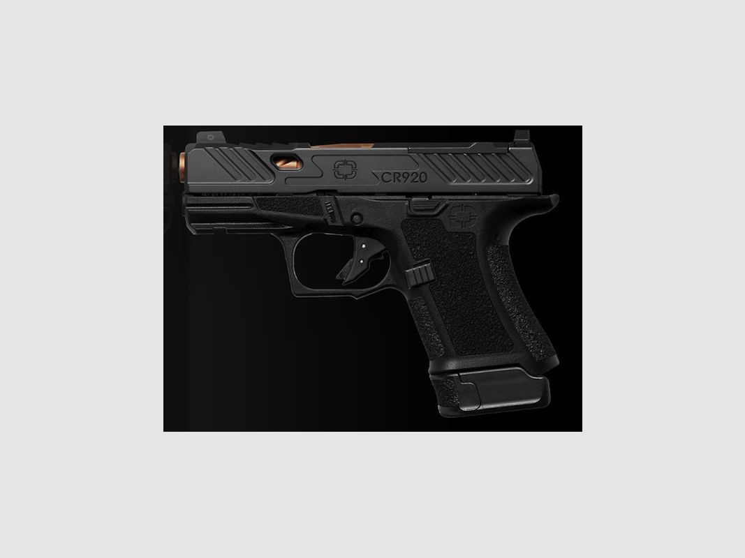 Shadow System CR920 9mm Blk Frame Elite Slide OR Blk Spiral canna Bronze SS Rod Grn Tritium, immagine 3 di 3
